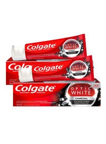 Optic White Charcoal Toothpaste Pack Of 2 75ml 