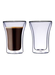 2-Piece Double Wall Glass Tumbler Set Clear 250ml 