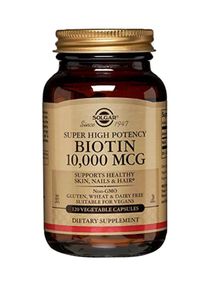 Biotin Dietary Supplement 10000mcg - 120 Vegetable Capsules 