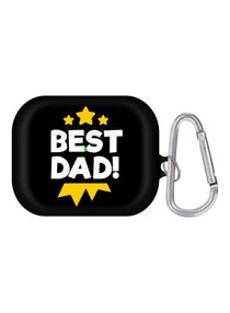 Best Dad Medal Printed Case With Carabiner For Apple AirPods Pro Black/White/Yellow 
