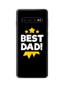 Snap Classic Series Best Dad Medal Printed Case Cover For Samsung Galaxy S10+ Black/White/Yellow 
