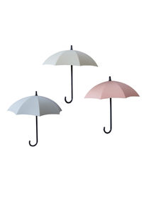 3-Piece Umbrella Shape Key Holder Set Pink/Blue/Green 12 x 11 x 6centimeter 