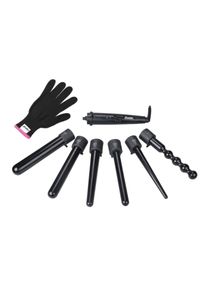 6-In-1 Hair Curler Kit With Gloves Black 