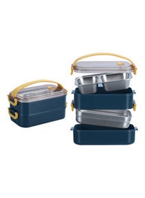 Bento Lunch Box With Divider Blue 1600ml 