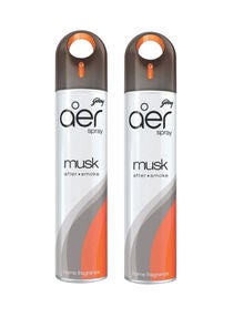 aer Air Freshener Spray Musk After Smoke 300 ml   Pack of 2 Brown 