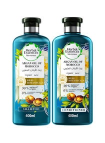 Renew Natural Shampoo And Conditioner With Argan Oil Of Morocco For Hair Repair 400ml Pack of 2 