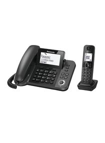 DECT Corded And Cordless Phone With Stand Black 