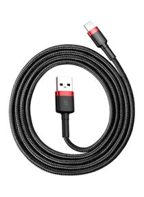 USB to Lightning Charging Cable Cafule Nylon Braided High-Density Quick Charge Compatible for iPhone 13 12 11 Pro Max Mini XS X 8 7 6 5 SE iPad (1 Meter, 2.4 A) Black/Red 