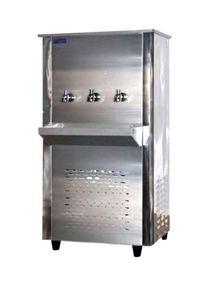 Cored Water Dispenser With 3-Tap 45 Gallon Silver 615x1255x415mm 