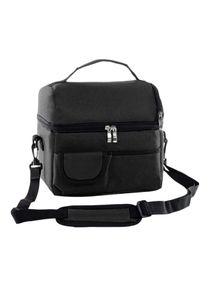 Thermal Insulated Lunch Bag Black 23x16x25cm 