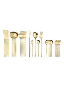 30-Piece Stainless Steel Cutlery Set Gold 