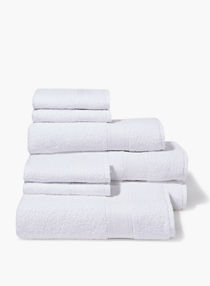 8 Piece Bathroom Towel Set - 400 GSM 100% Cotton Terry - 4 Hand Towel - 2 Face Towel - 2 Bath Towel - White Color -Quick Dry - Super Absorbent 