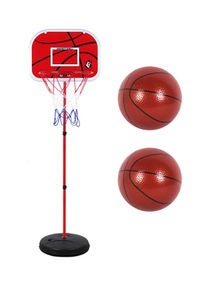 3-Piece Adjustable Basketball Stand With Balls 120millimeter 