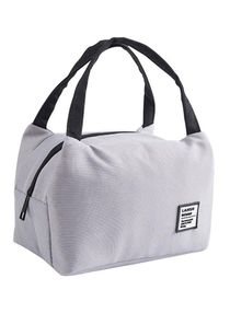 Insulated Thermal Cooler Lunch Bag Grey/Black 18x15x28cm 