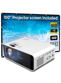 Mini 150 Ansi/Screen Size Upto 120 Inch For Small/Big Room Native Res 800X480P Supports 1080P Video Home Theater Portable Gaming Projector With 100Inch Projector PROJ-WO-01-W_SCR-03 White 