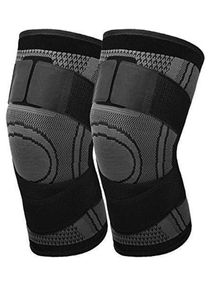 Aolikes Knee Compression Sleeve, [2 Pack] Adjustable Knee Brace Knee Pad Stabilizers With Strap Knee Support For Runining, Basketball, Arthritis, Joint Pain Relief, Injury Recovery 