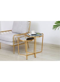 2-Piece End Tables Gold 