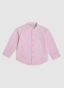 Casual Collared Neck Shirt Pink 