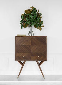 Modern Design Art & Craft Clayton Luxurious Collection Walnut Bar Cabinet For The Perfect Stylish Home Cabinet - Walnut/Brass 102*48*135cm 