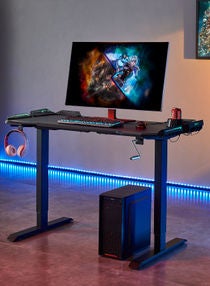 Hunter Manual Operated Adjustable Gaming Desk With USB Port And LED Lights Perfect PSP Play Station Gaming Experience 