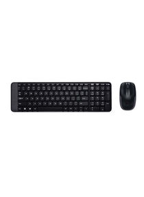 MK220 Compact Wireless Keyboard and Mouse Combo for Windows, 2.4 GHz Wireless with Unifying USB-Receiver, 24 Month Battery, Compatible with PC, Laptop English/Arabic Layout Black 