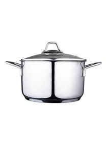 Induction Cookware Stainless Steel 2.64 Quarts Encapsulated Bottom Modernist Stock Pot with Dishwasher Safe Silver 20cm 
