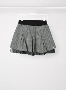 Kids/Teen Knitted Checkered Skirt Black/White 