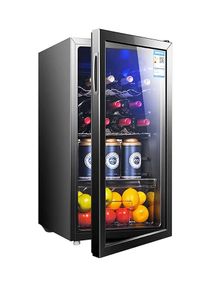 Household Wine Cooler Wine Cabinet Refrigerator Beverage Cooler Four-layer Mini Refrigerator Small Wine Cellar, Silent Compressor, Temperature Control 95 L 0.48 kW CZBX20MAA Black 