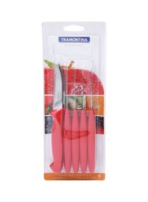 6-Piece Diamant Paring Knife Set Red/Silver 3inch 