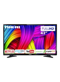 43" Smart LED TV, TV with Remote Control,NTV4300SLEDT3/ NTV4300SLEDT4 | HDMI & USB Ports, Head Phone Jack, PC Audio In | Wi-Fi, Android 9.0 with E-Share | YouTube, Netflix, NTV4300SLEDT3/ NTV4300SLEDT4/ NTV4300SLED Black 