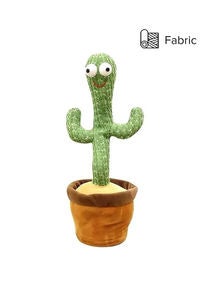 Dancing And Recording Cactus Plush Toy With 120 Songs + USB Charging For Kids - Packaging May Vary 32cm 