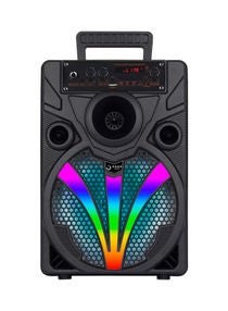 Wheelerz 10W Trolley Speaker 8 Inch, 3 Knobs With Rechargeable Battery, Bluetooth, Karaoke Input, Recording, TWS Function, LED Display Black/Green 