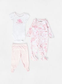 Baby Floral Clothing Set White/Pink 