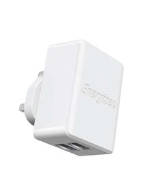 High Tech Fast Charging Dual Port USB 2.4A Wall Charger Adapter UK 3pin Smart IC Technology Compact Design With Over Heat Protection For iPhone 13/13 Pro/13 Pro Max/13 mini  Samsung S20, S20+, S20 Ultra & More. White 