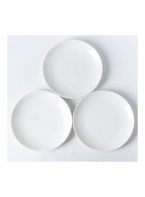 3-Piece Ceramic Dinnerware Plates White 18 X 2cm 