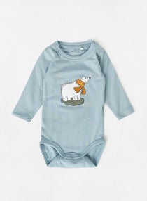 Baby Boys Polar Bear Print Bodysuit Light Blue 