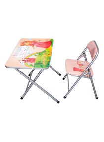 Folding Table And Chair Set For Growing Kids Multicolour 60x40x52cm 