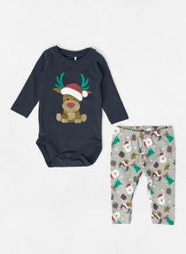Baby Christmas Bodysuit Set Multicolour 