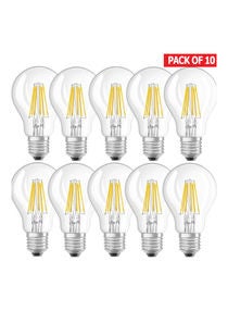 10-Piece Parathom Retrofit Clear Filament Classic A 40 7 Watt E27 Candle Shaped LED Lamps Warm White/Silver/Yellow 