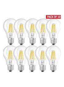 10-Piece Parathom Retrofit Clear Filament Classic A 40 7 Watt E27 Candle Shaped LED Lamps Warm White/Silver/Yellow 