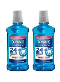 Pro-Expert Strong Teeth Mouth Wash With Mint Flavor Pack of 2 Blue 500ml 