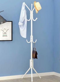 Multi-Functional Metal Clothes and Coat Rack White 172x43centimeter 