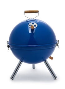 Portable Barbeque Charcoal Kettle Grill For Table Top Outdoor Cooking And BBQ Blue/Round 