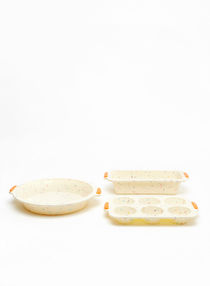 3 Piece Oven Pan Set - Made Of Silicone - Baking Pan - Oven Trays - Cake Tray - Oven Pan - Cream/Sprinkles 