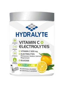 Vitamin C Electrolyte Powder Hydration Drink Mix Lemon Flavor Jar 200g 