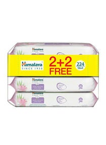 Gentle Cleansing Baby Wipes With Hydrating Power of Aloe Vera, Pack of 4, 224 Count 