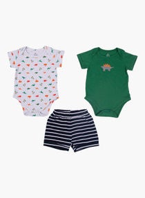 Baby Boy 2-Piece Rompers And Bottom Set Gree/White/Navy 