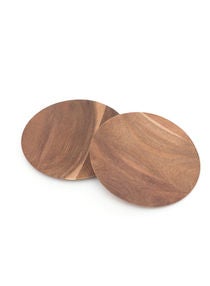 2 Piece Quater Bowl - Made Of Acacia Wood - Premium Quality - Plates - Dishes - Serving Dishes - By Noon East - Dark Brown 
