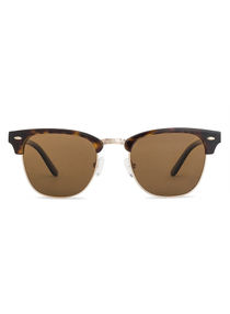 JJ Tints Full Rim Clubmaster Frame Polarized & UV Protected Sunglasses JJ S13088 - 51mm - Brown 