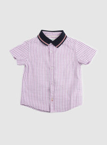 Checked Short Sleeve Shirt Purple/Black 